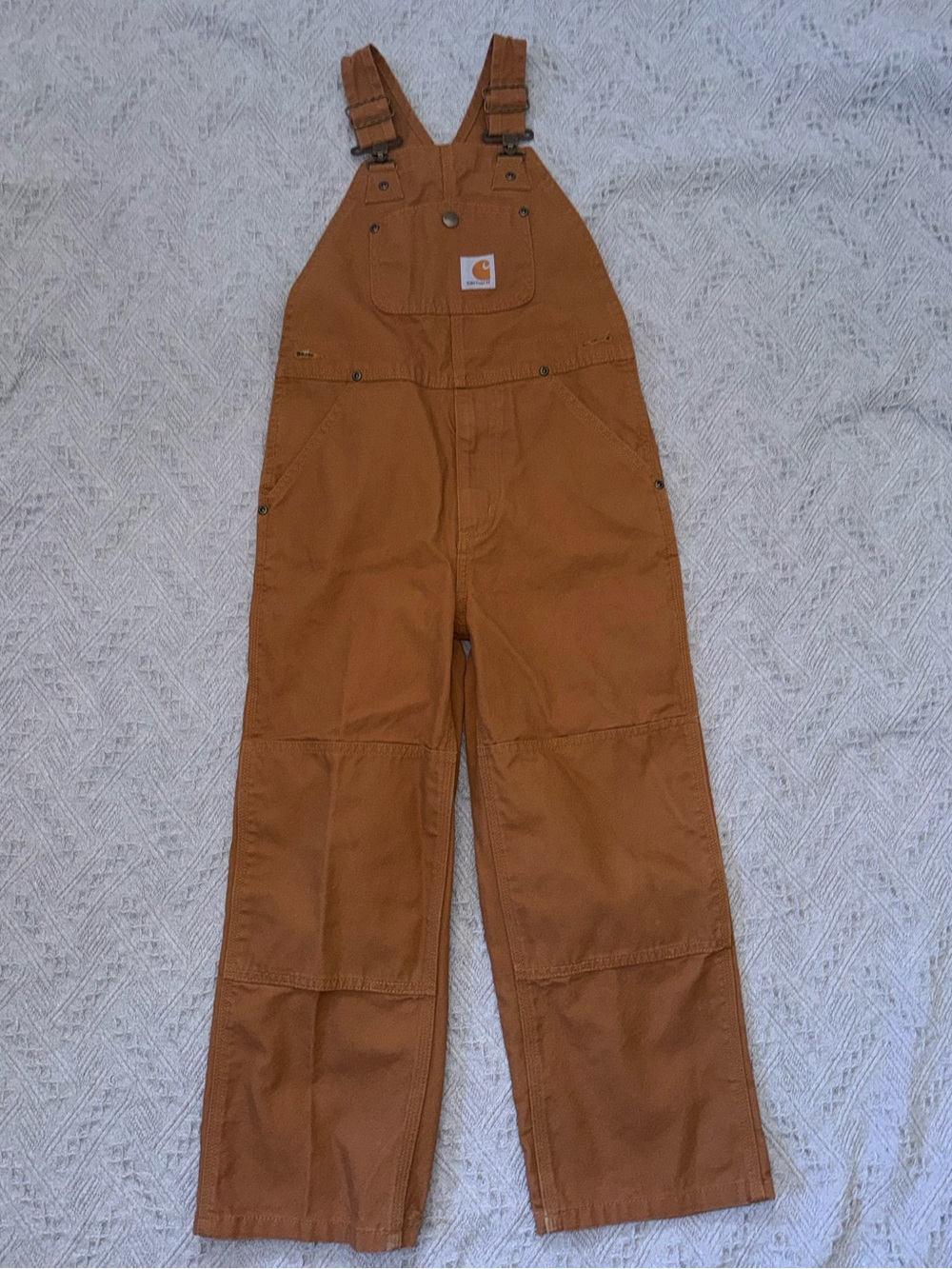 Carhartt Kids' Brown/Tan Duck Canvas Overalls